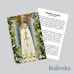 Obrazki z modlitwą o pokój. Matka Boska Fatimska