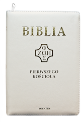 Biblia pierwszego Kościoła okładka PU, z paginatorami i suwakiem - biały