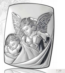 Srebrny obrazek. Anioł z latarenką