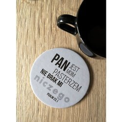 Podstawka korkowa okrągła - Pan jest moim Pasterzem