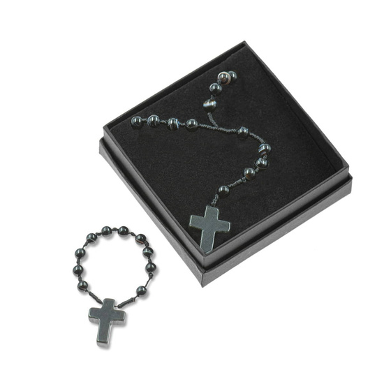 Zestaw - różaniec - dziesiątek różańca - agat - kamień naturalny - zapinanie - Pietra