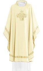 Ecru ornat haftowany "Krzyż ze zdobieniami"