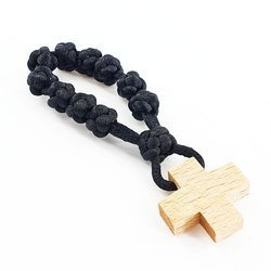 Dziesiątka różańca pleciona - czarny