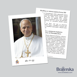 Obrazek – Papież Leon XIV + dwie modlitwy – format A6