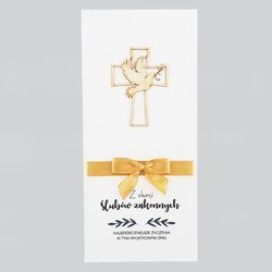 Kartka Z okazji ślubów zakonnych - złoty