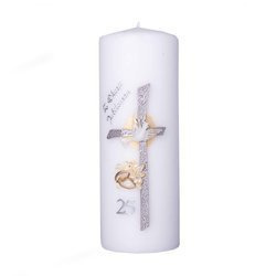 Świeca prezentowa z okazji jubileuszu 25 - krzyż