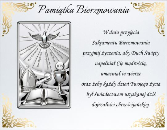 Pamiątka Bierzmowania - Panel Dekoracyjny z Symbolami Ducha Świętego