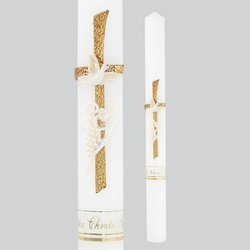 Świeca Pamiątka Chrztu Świętego krzyż