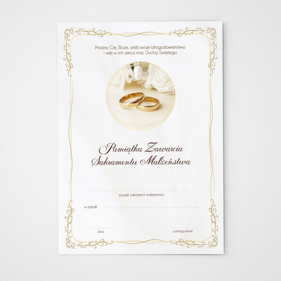 Pamiątka Zawarcia Sakramentu Małżeństwa 