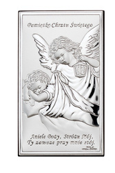 Obrazek Aniołek z latarenką z modlitwą, prostokątny