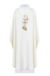 Ecru ornat haftowany symbol krzyża