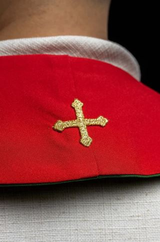 Stuła Dwustronna Haftowana IHS zielono-czerwona