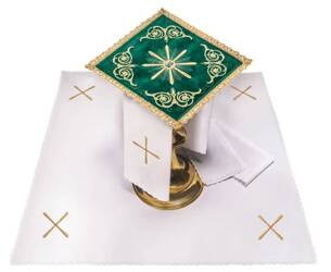 Bielizna kielichowa haftowana aksamit zielona