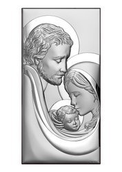 Srebrny obrazek z wizerunkiem Św. Rodziny, prostokątny