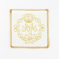 Palka haftowana Maryjna - ecru