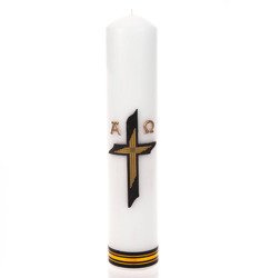 Świeca ołtarzowa aplikacja Krzyż Alfa Omega