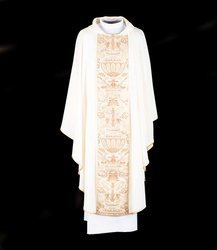 Ornat jednolity z pasem - ecru