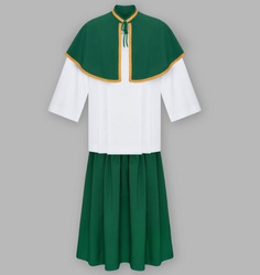 Peleryna i spódnica ministrancka (zielona)
