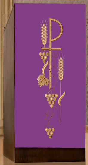 Serweta na lektorium haftowana symbolem PAX ze zdobieniami 