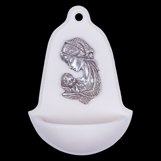 Kropielnica - Matka Boża - wklejka metalowa - Alabaster
