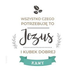 Podstawka korkowa Jezus i kubek kawy