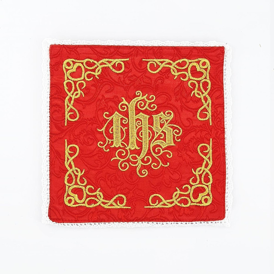 Palka haftowana IHS - czerwony