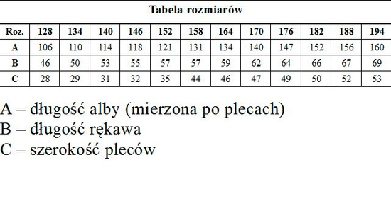Alba kapłańska haftowana - krzyż czerwony