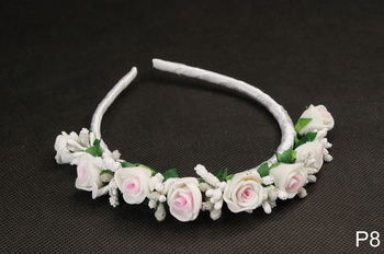 Biała opaska komunijna do włosów