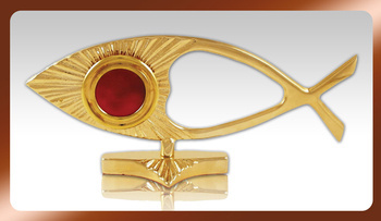 Relikwiarz w formie chrześcijańskiego symbolu Ichtis