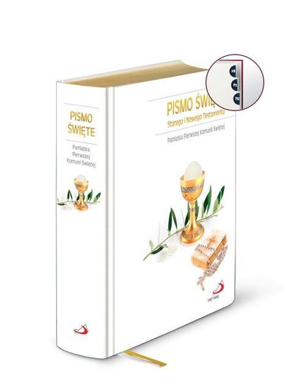 Pismo Święte Starego i Nowego Testamentu - I Komunia Św. ( złocenia, paginatory)