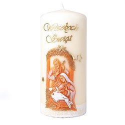 Świeca Bożonarodzeniowa biała 18 cm