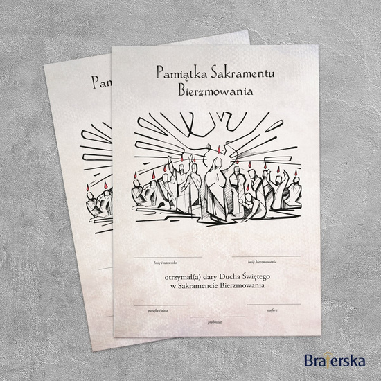 Pamiątka Sakramentu Bierzmowania A5 (komplet 10 szt.)