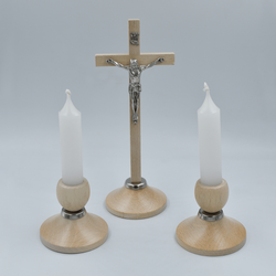 Zestaw Kolędowy drewniany krzyż prosty jasny
