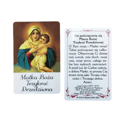 Obrazek plastikowy z modlitwą Matka Boża Trzykroć Przedziwna