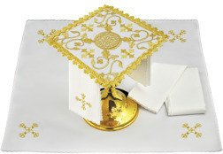 Komplet kielichowy haftowany 100% len