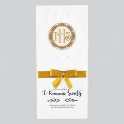 Kartka Pamiątka I Komunii Świętej - złoty