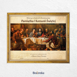 Pamiątka Pierwszej Komunii Świętej z personalizacją - ramka złota