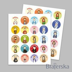 Naklejki motywacyjne dla dzieci ze świętymi