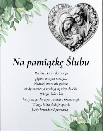 Panel Na Pamiątkę Ślubu - Nowoczesny Design z Motywem Zieleni