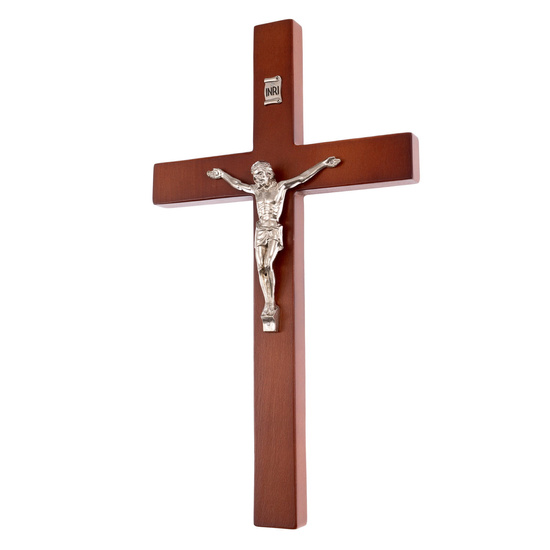 Krzyż prosty (brązowy) - 18 cm