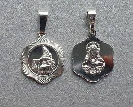 Medalik srebrny Matka Boża/Serce Jezusa - 1,7 cm