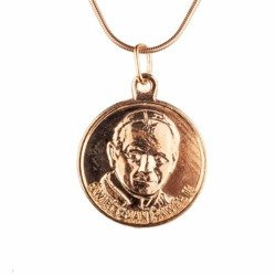 Medalik św. Jan Paweł II - srebrny - pozłacany