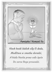 Obraz z wizerunkiem chłopca IHS - Pamiątka I Komunii Świętej