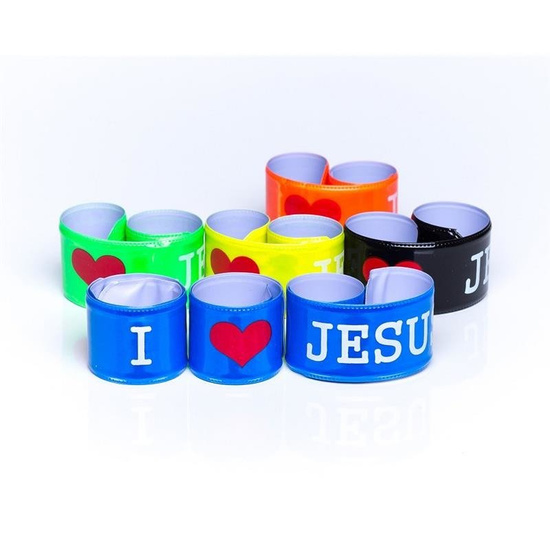 Bransoletka opaska odblaskowa - I ♥ JESUS