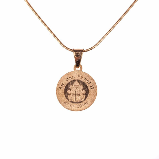 Medalik św. Jan Paweł II - srebrny - pozłacany