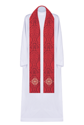 Stuła na tkaninie żakardowej z delikatnym krzyżem