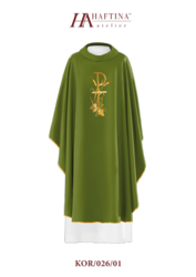 Zielony ornat haftowany symbol krzyża