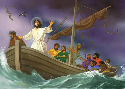 Puzzle 120 el. Jezus ucisza burzę