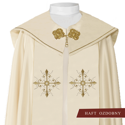 Kapa Ecru liturgiczna haftowana 