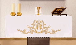 Obrus ołtarzowy z symbolem IHS